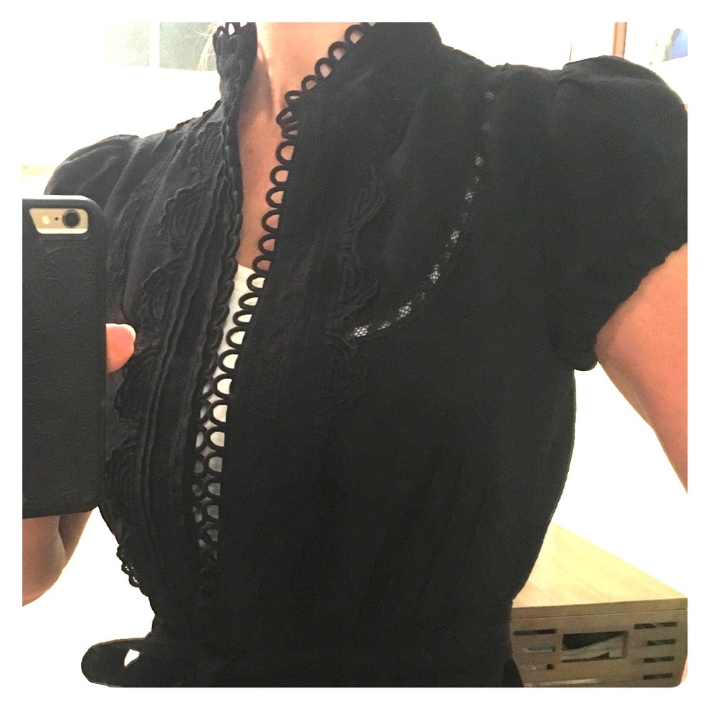 BCBG black short sleeve cardigan